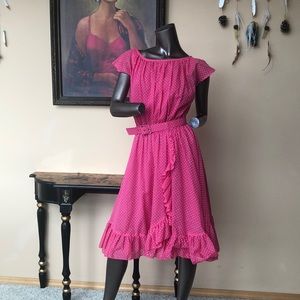 Vintage coco pink, white polka dot dress 💗